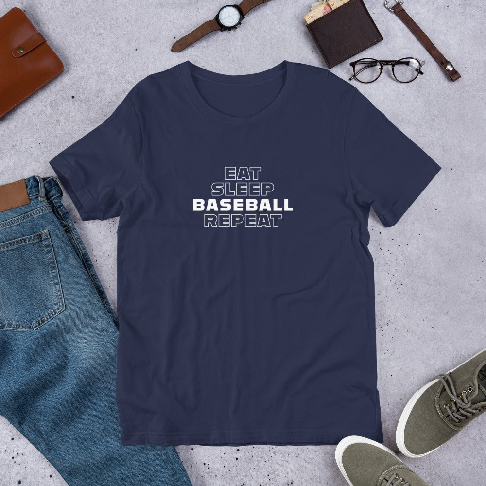 Eat Sleep Baseball Repeat Unisex Tee