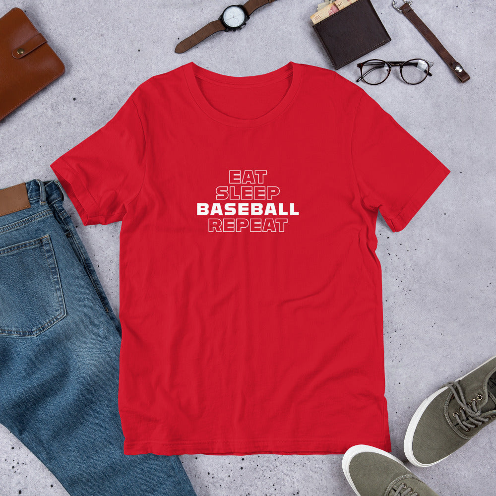 Eat Sleep Baseball Repeat Unisex Tee